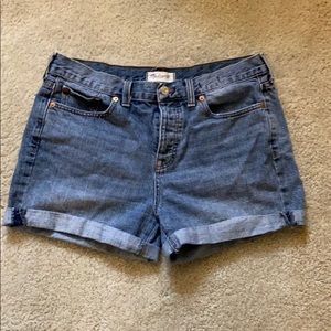 Cuffed jean shorts